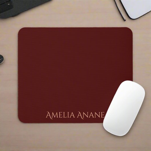 Tapis De Souris Élégante typographie rouge foncé et rose pâle