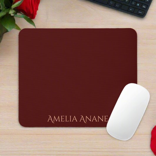 Tapis De Souris Élégante typographie rouge foncé et rose pâle