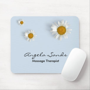 Tapis De Souris Élégantes marguerites blanches bleues