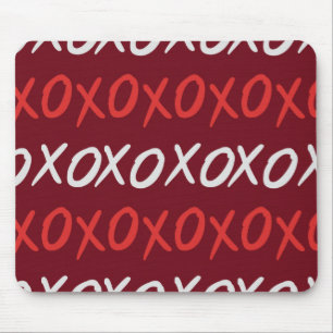 Tapis De Souris Élégants baisers et câlins XOXO bordeaux