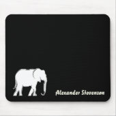 Tapis De Souris Élément éléphant blanc minimal monogrammé (Devant)