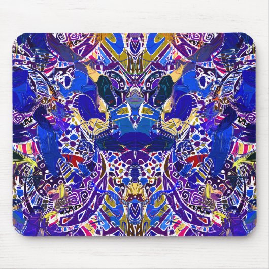 Tapis De Souris Éléments abstraits bleus mignons (Devant)