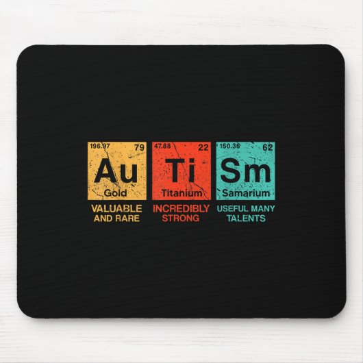 Tapis De Souris Éléments autistes Tableau périodique Sensibilisati (Devant)