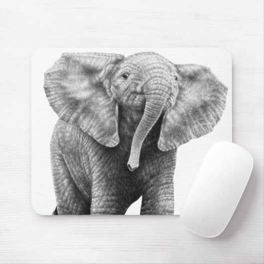 Tapis De Souris Éléphant africain Mousepad de bébé (Avec souris)