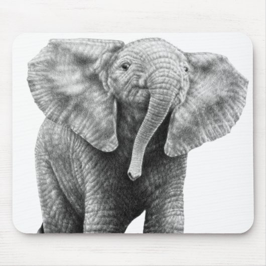 Tapis De Souris Éléphant africain Mousepad de bébé (Devant)