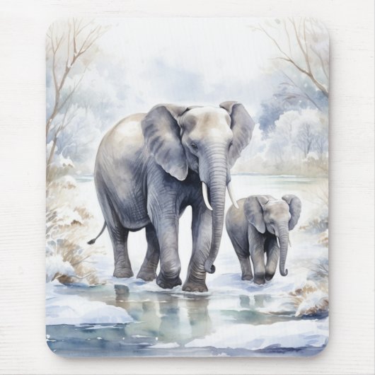 Tapis De Souris Elephant and Baby (Devant)