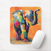 Tapis De Souris Eléphant arc-en-ciel Abstrait (Avec souris)