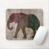 Tapis De Souris Eléphant asiatique tribal zen (Avec souris)