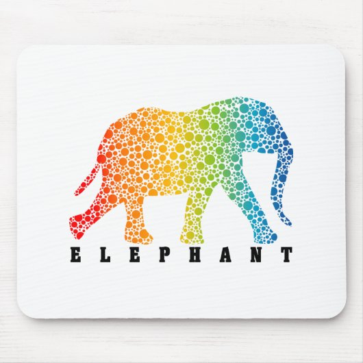 Tapis De Souris Eléphant aux couleurs (Devant)