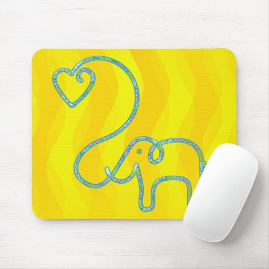 Tapis De Souris ÉLÉPHANT avec coeur (Avec souris)