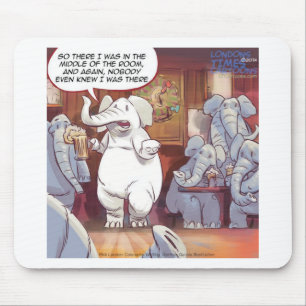Tapis De Souris Éléphant Blanc Drôle Dans La Pièce