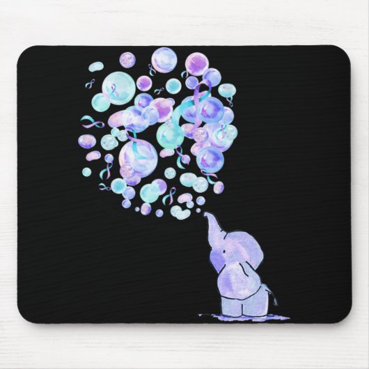 Tapis De Souris Elephant Blue Purple Balloons Suicide Prevention A (Devant)
