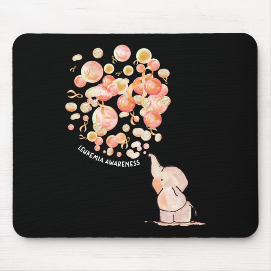 Tapis De Souris Eléphant Bombe Orange Leukemia Aware (Devant)