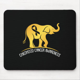 Tapis De Souris Elephant Childhood Cancer Awareness Ribbon Warrier