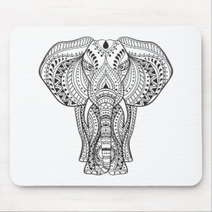 Tapis De Souris Éléphant d'Asie ethnique