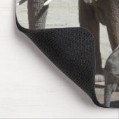 Tapis De Souris Éléphant de bébé avec la maman (Coin)