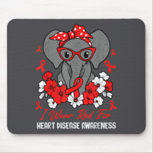 Tapis De Souris Éléphant de la santé cardiaque Ruban rouge Maladie
