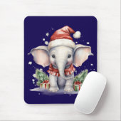 Tapis De Souris Éléphant de Noël mignon (Avec souris)