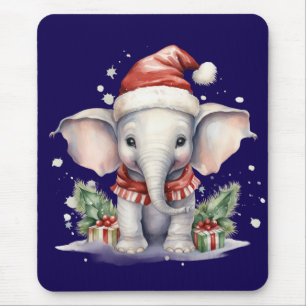 Tapis De Souris Éléphant de Noël mignon