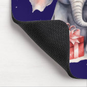 Tapis De Souris Éléphant de Noël mignon (Coin)