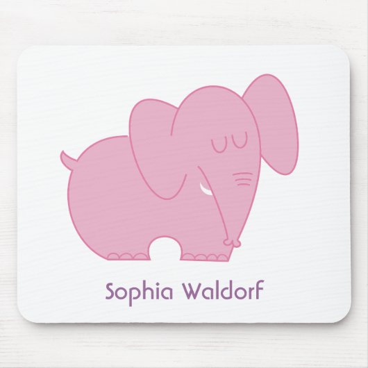Tapis De Souris Éléphant doux (rose) (Devant)