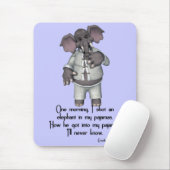 Tapis De Souris Éléphant drôle de KRW dans la citation de Groucho (Avec souris)
