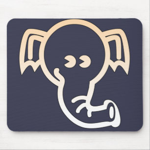 Tapis De Souris Eléphant esthétique Stylisé ligne mignonne Art Yog