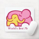 Tapis de souris éléphant et bébé meilleure maman d (Avec souris)