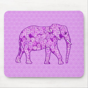 Tapis De Souris Eléphant fleur - améthyste violet