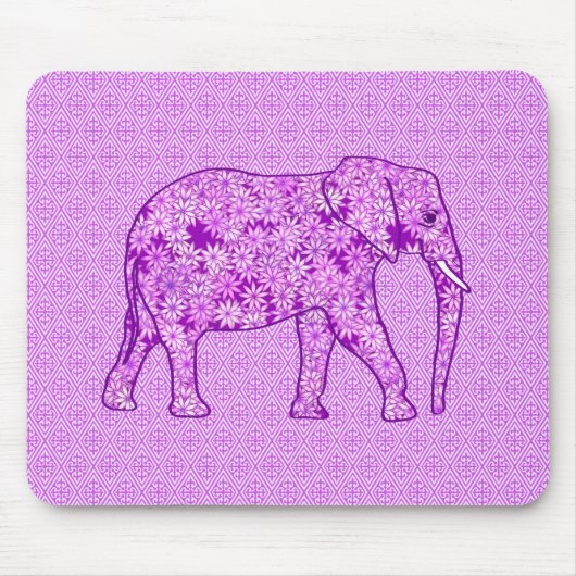 Tapis De Souris Eléphant fleur - améthyste violet (Devant)
