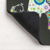 Tapis De Souris Eléphant Fleur - Diamètre Éclats Horizontal (Coin)