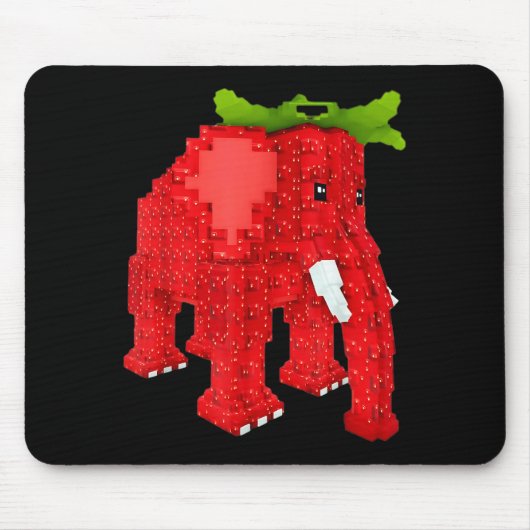 Tapis De Souris Éléphant Fraise (Devant)