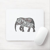 Tapis De Souris éléphant géométrique, gris évêque (Avec souris)