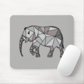 Tapis De Souris éléphant géométrique, gris évêque 2 (Avec souris)