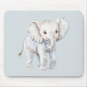 Tapis De Souris Éléphant Gris Bleu (Devant)