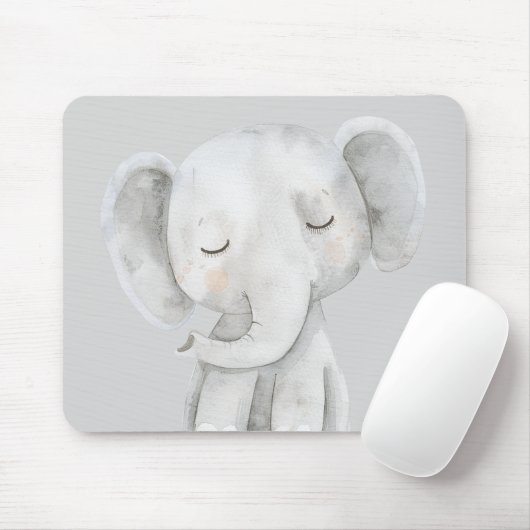 Tapis De Souris Éléphant Gris Mignon (Avec souris)