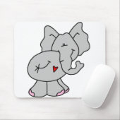 Tapis De Souris Éléphant gris mignon (Avec souris)