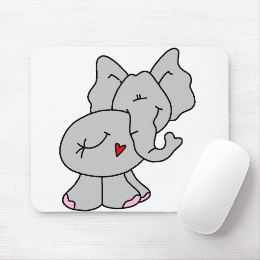Tapis De Souris Éléphant gris mignon (Avec souris)