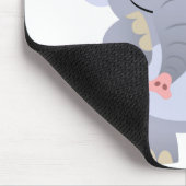 Tapis De Souris Éléphant heureux Mousepad de bande dessinée (Coin)