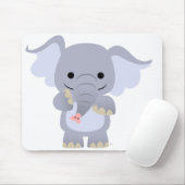 Tapis De Souris Éléphant heureux Mousepad de bande dessinée (Avec souris)