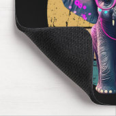 Tapis De Souris Eléphant mignon bébé avec Beanie et lunettes roses (Coin)