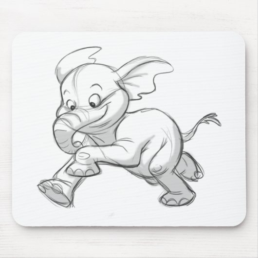 Tapis De Souris Éléphant peu précis de bébé (Devant)