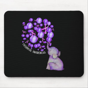 Tapis De Souris Eléphant Poussant Des Lons Violets Surdose