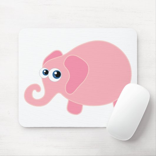 Tapis De Souris Éléphant rose mignon (Avec souris)