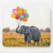 Tapis De Souris Elephant Tenant Un Bouquet De Balloon (Devant)