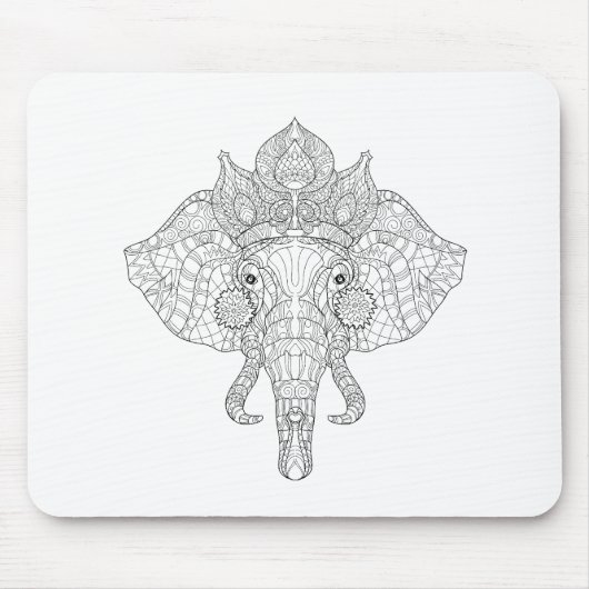 Tapis De Souris Éléphant Zendoodle principal (Devant)