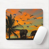 Tapis De Souris Eléphants africains (Avec souris)