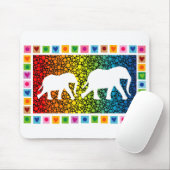 Tapis De Souris Eléphants blancs (Avec souris)