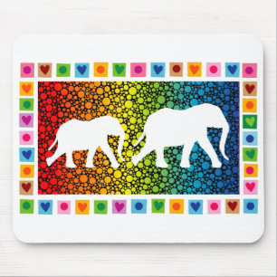 Tapis De Souris Eléphants blancs