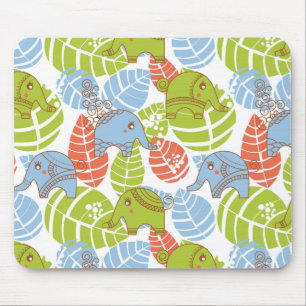 Tapis De Souris Eléphants colorés de la jungle